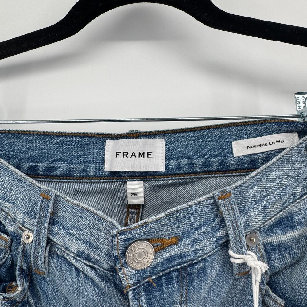 FRAME Denim Nouveau Le Mix Patchwork Jeans Sz 26 NWT $449 Distressed - Picture 4 of 12